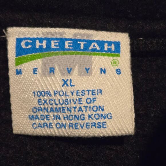 Cheetah Pullover Fleece Jacket With Pockets Men's Size XL - Picture 4 of 6